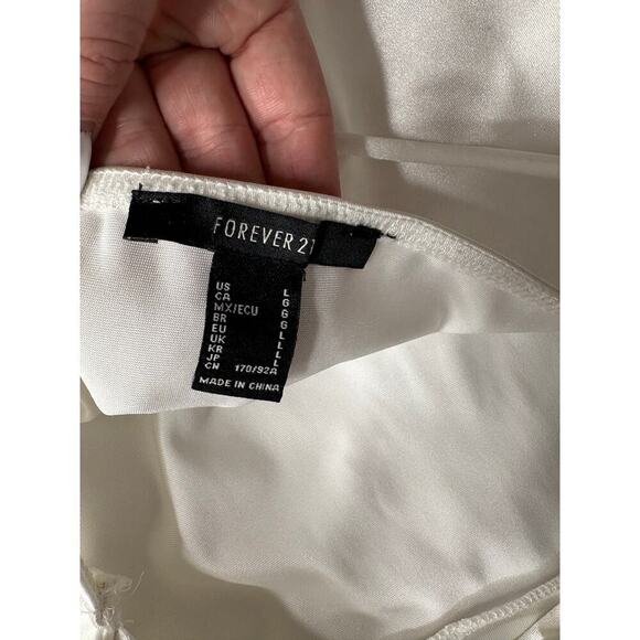 Forever 21 Satin Slip Mini Dress, Tie Back, Satin Like, size L30 - Picture 6 of 6